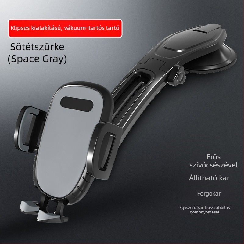 ZYhy autótelefon-tartó, mágneses szívó, műanyag, univerzális, műszerfalra szerelhető