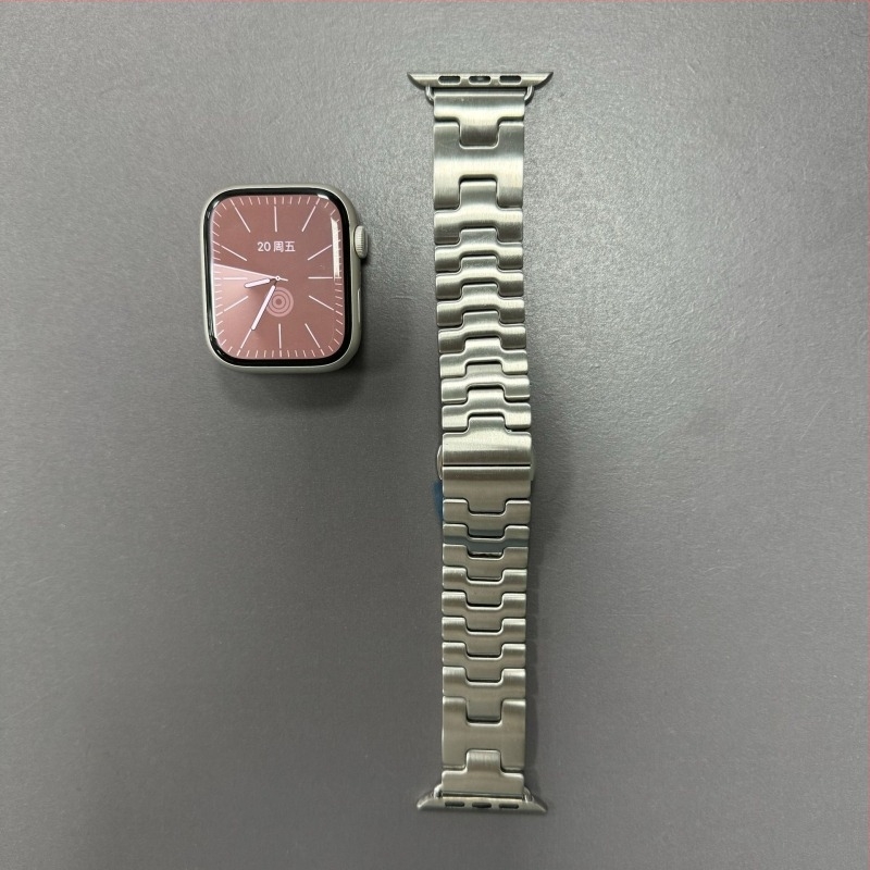 Apple Watch Series 10 acél szíj Grand H lánccal és pillangó csattal, 22 mm