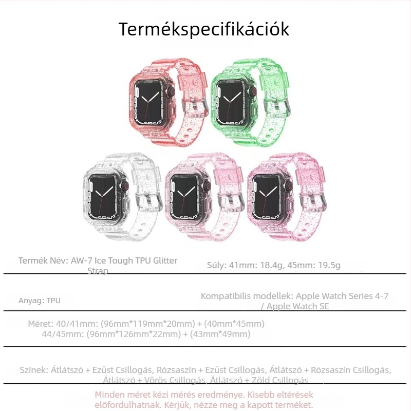 Apple Watchhoz TPU szíj gleccser csillogó hatással (Model appleiwatch987654, Márka: Oath, Stílus: Fashion, Anyag: 7097887)