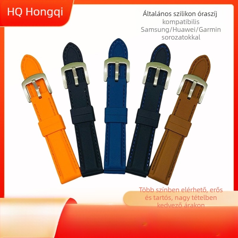 Hongqi szilikon óraszíj Apple Watch, Samsung és Huawei készülékekhez, lapos interfész, súly 18 g