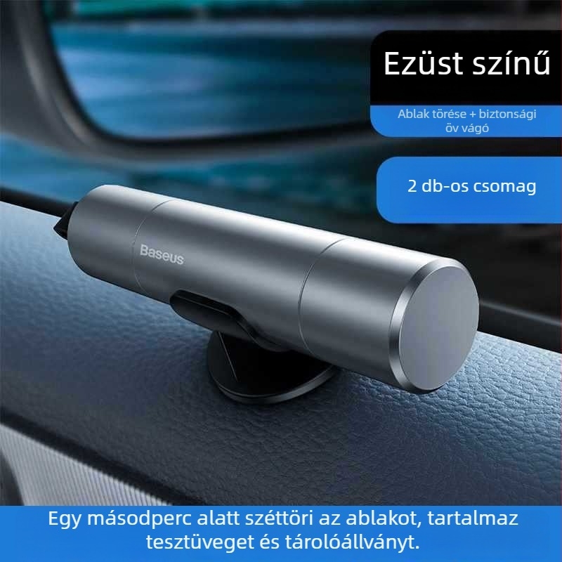 Autóba szerelhető ablaknyitó és életmentő kalapács, vészhelyzeti menekülésre, többfunkciós üvegütő