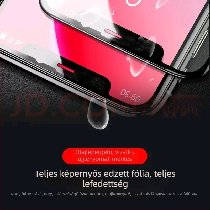 iPhone 14 Pro Maxhoz edzett üvegből készült teljes képernyővédő, HD, anti-fingerprint