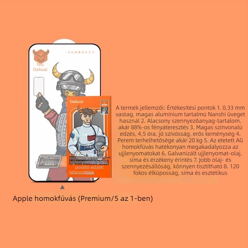 iPhone 14 Pro Maxhoz edzett üvegből készült teljes képernyővédő, HD, anti-fingerprint