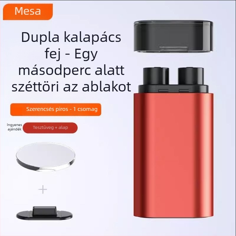 Autóba szerelhető többfunkciós biztonsági kalapács ablakbetörővel és biztonsági öv vágóval, sürgősségi meneküléshez