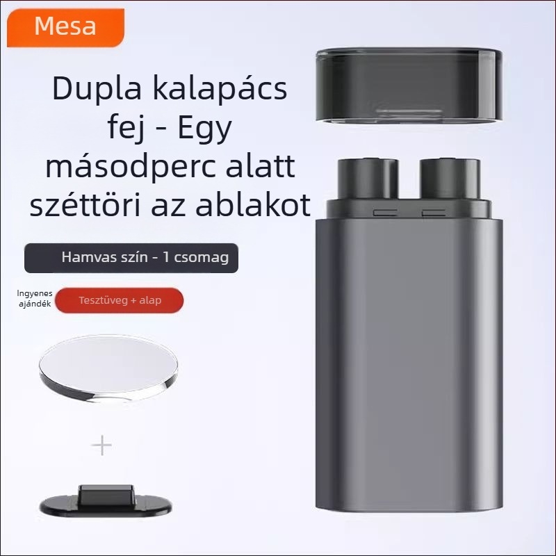 Autóba szerelhető többfunkciós biztonsági kalapács ablakbetörővel és biztonsági öv vágóval, sürgősségi meneküléshez