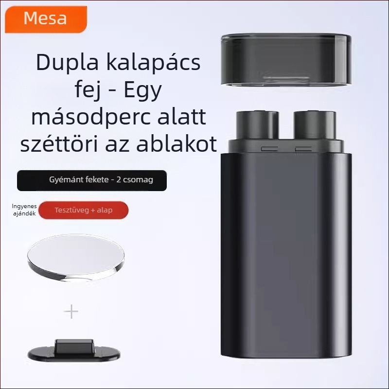 Autóba szerelhető többfunkciós biztonsági kalapács ablakbetörővel és biztonsági öv vágóval, sürgősségi meneküléshez