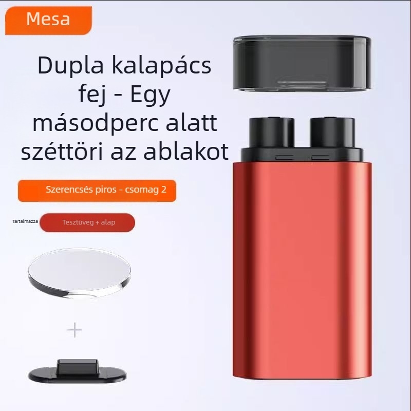 Autóba szerelhető többfunkciós biztonsági kalapács ablakbetörővel és biztonsági öv vágóval, sürgősségi meneküléshez
