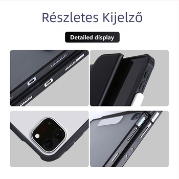 TPU védőtok mágneses leválasztható fedéllel, kompatibilis az iPad Pro 11 hüvelyk és a 2024-es iPad Air 6 modellen; matt felület, Y-alakú háromrészes állvány, ujjlenyomat-mentes, ütésálló
