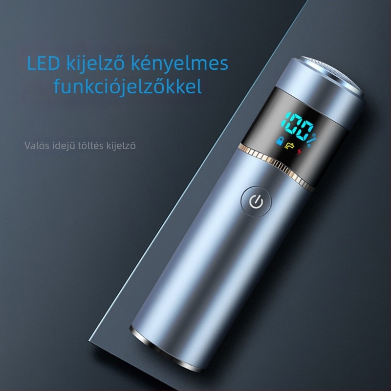 Elektromos borotva forgó fejjel, vízálló, beépített 1200–2000mAh akkumulátor, üzemidő 60 perc felett, 1 órás töltés, alumíniumötvözet burkolat