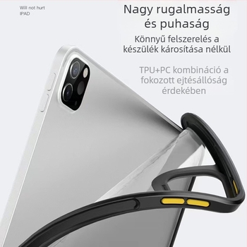 Átlátszó szilikon védőtok iPad Pro 11 hüvelykes (Air 4/5) és 12.9 hüvelykes modellhez, kemény külső, lágy élek, ütésálló és alsó rész hajlítás elleni védelemmel