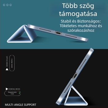 Háromrészes merev tok 12,9 hüvelykes, Mini 7, Air 5 és 11 hüvelykes iPad modellekhez, kompatibil az iPad 10,2 hüvelykes.