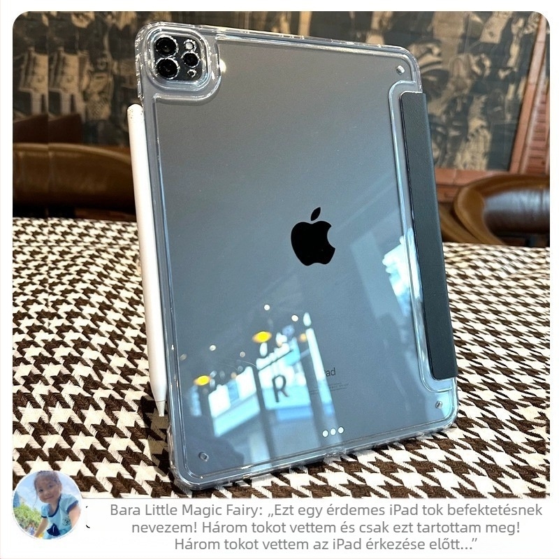 Zihao Faction Átlátszó akril védőtok iPad Pro 12,9 és 10,2 hüvelykhez, tollhely nélkül