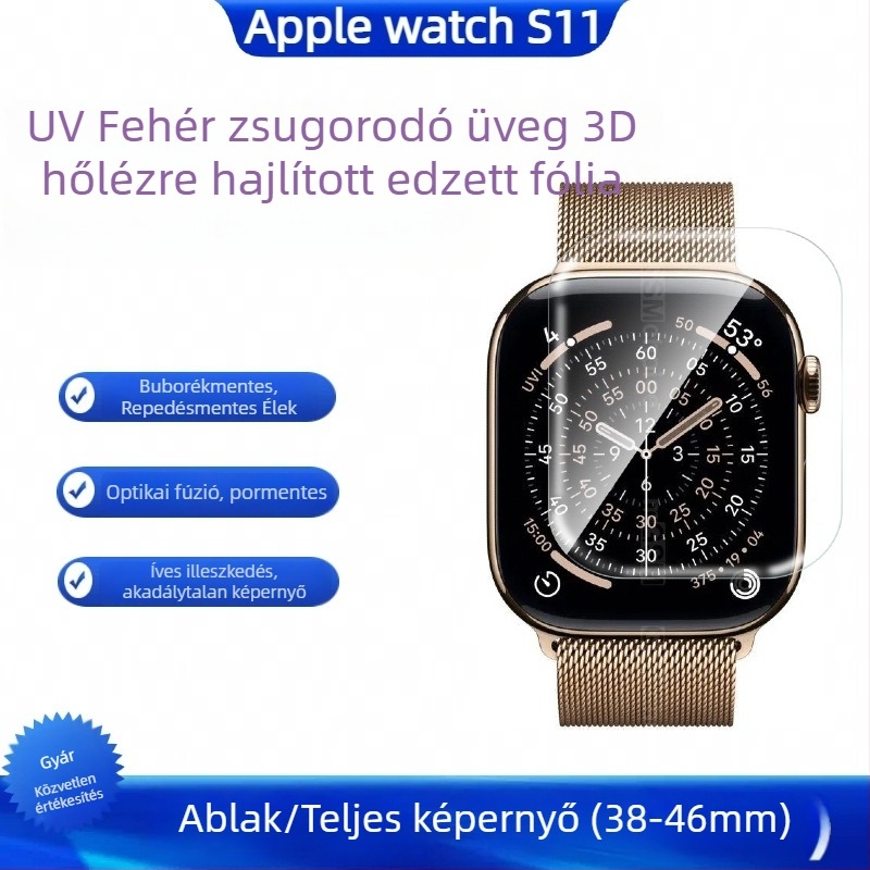 Apple Watch S11 38/46mm UV-edzett fólia és UV üveg matrica