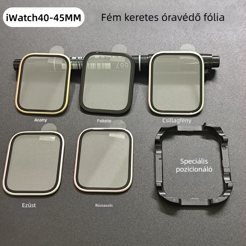 Apple Watch S10 fém keretes védőfólia