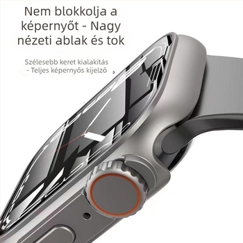 Apple Watch védőtok iWatch 7/8-höz, PC anyag, beépített kijelzővédő (Kompatibilitás: iWatch 7/8; Anyag: PC; Kijelzővédő: Beépített)