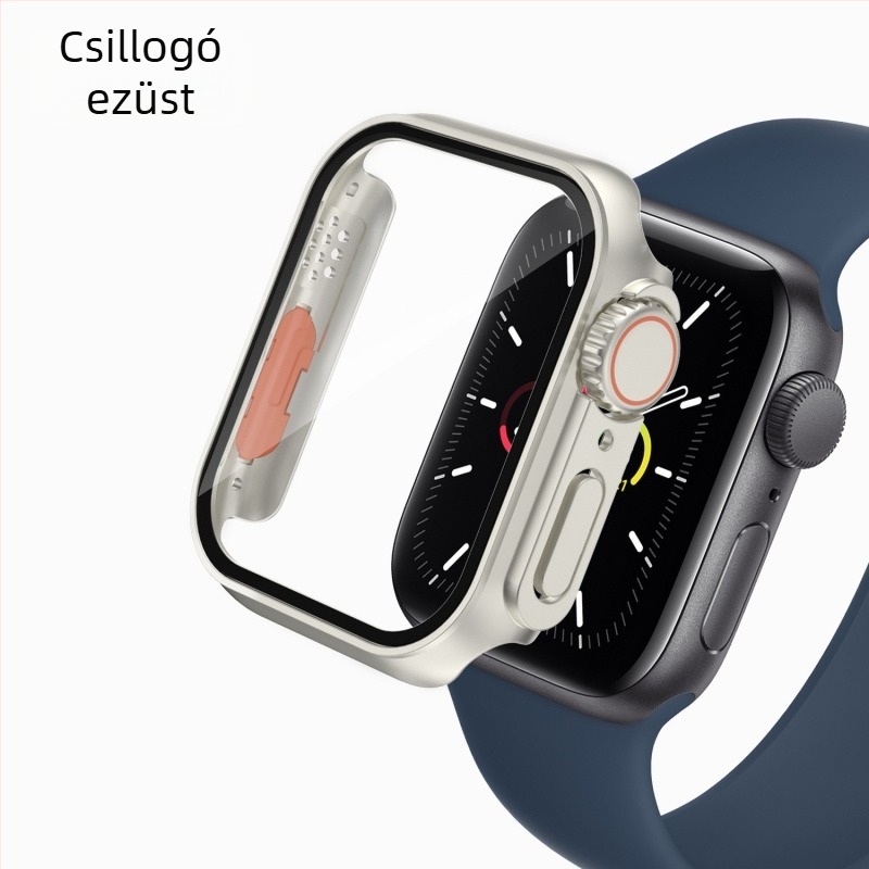 Apple Watch védőtok iWatch 7/8-höz, PC anyag, beépített kijelzővédő (Kompatibilitás: iWatch 7/8; Anyag: PC; Kijelzővédő: Beépített)