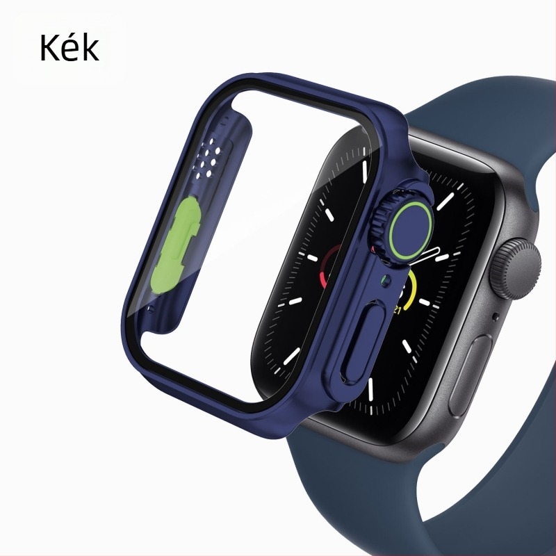 Apple Watch védőtok iWatch 7/8-höz, PC anyag, beépített kijelzővédő (Kompatibilitás: iWatch 7/8; Anyag: PC; Kijelzővédő: Beépített)