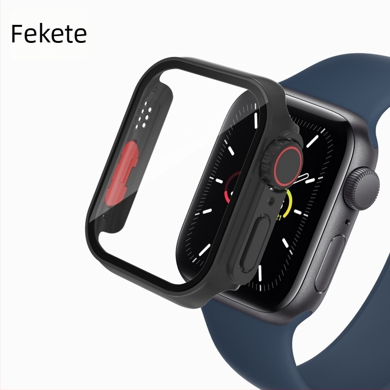 Apple Watch védőtok iWatch 7/8-höz, PC anyag, beépített kijelzővédő (Kompatibilitás: iWatch 7/8; Anyag: PC; Kijelzővédő: Beépített)