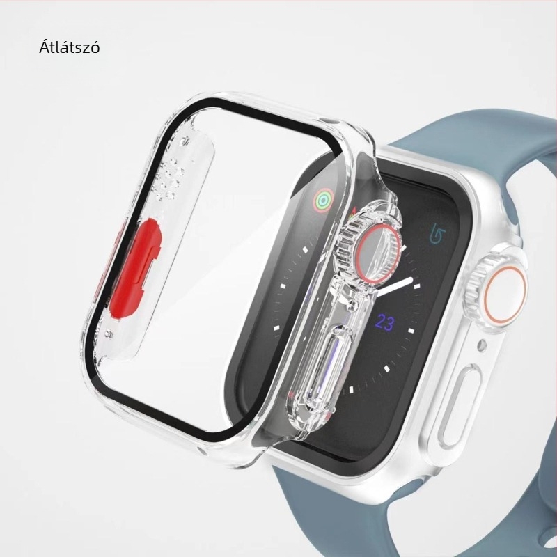 Apple Watch védőtok iWatch 7/8-höz, PC anyag, beépített kijelzővédő (Kompatibilitás: iWatch 7/8; Anyag: PC; Kijelzővédő: Beépített)