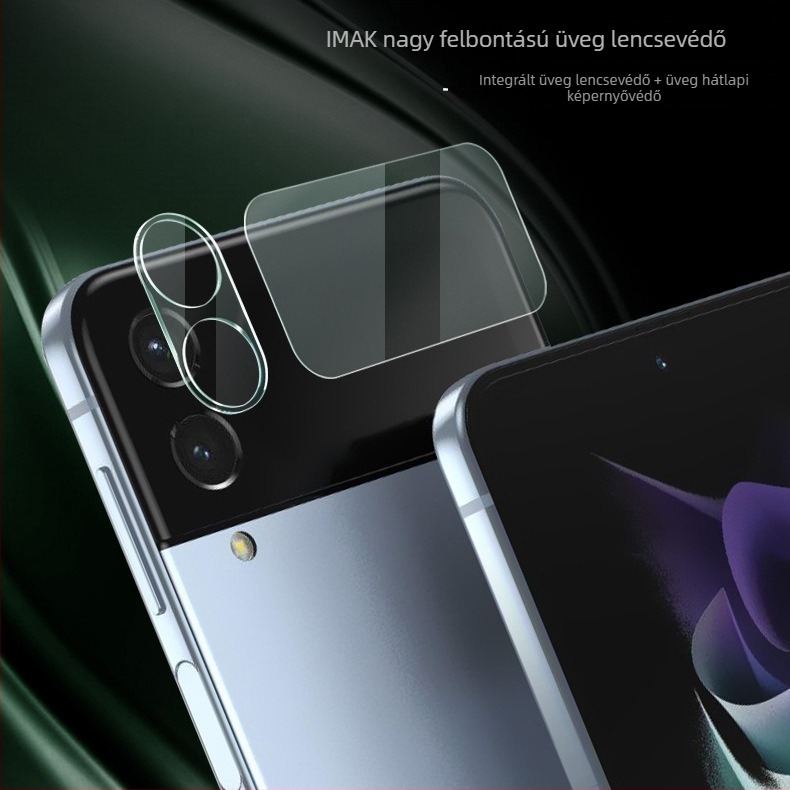 Samsung Galaxy Z Flip5 lencsevédő üveg és a Z Fold4 hátsó kamerák védője, kis képernyővédő fólia
