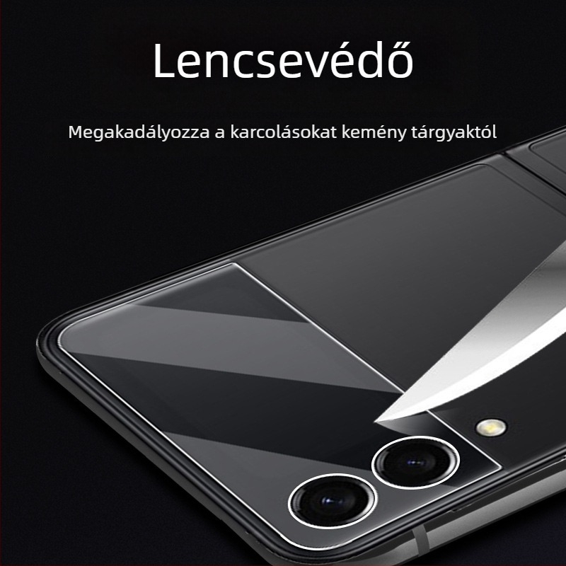 Samsung Galaxy Z Flip5 lencsevédő üveg és a Z Fold4 hátsó kamerák védője, kis képernyővédő fólia