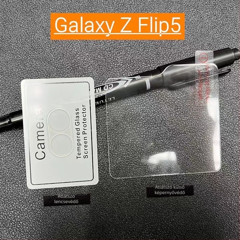 Samsung Galaxy Z Flip5 lencsevédő üveg és a Z Fold4 hátsó kamerák védője, kis képernyővédő fólia