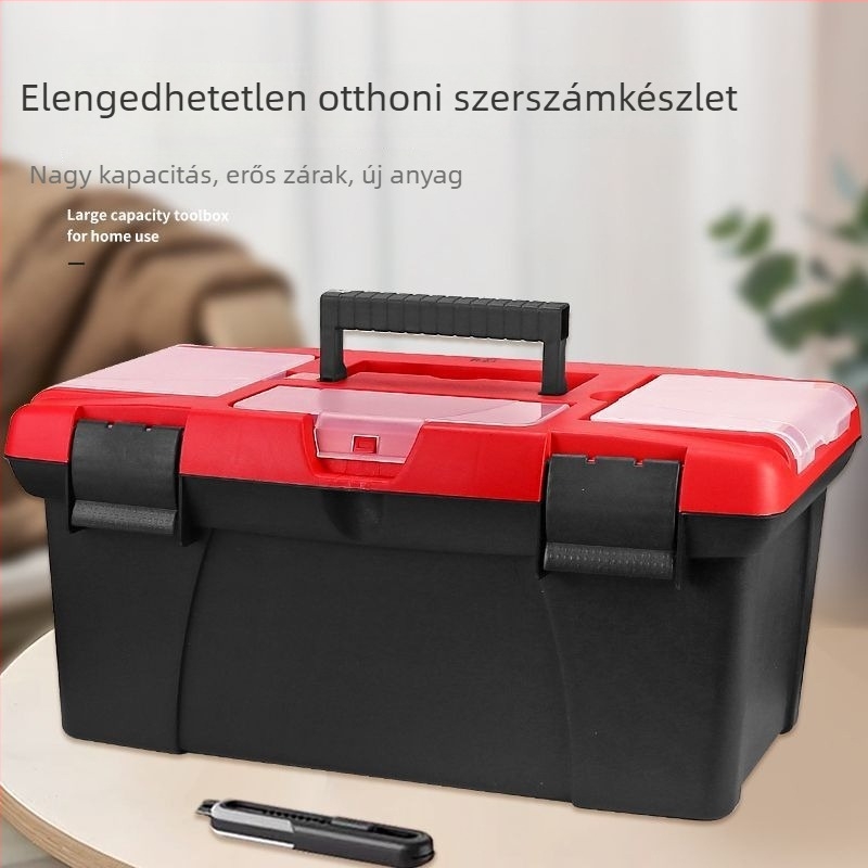Plasztikus szerszámkoffer, vastagított, multifunkcionális tároló, otthoni és autós használatra (Márka: Powerful factory; Fő cél: Drone box; Típus: Plasztikus szerszámkoffer)