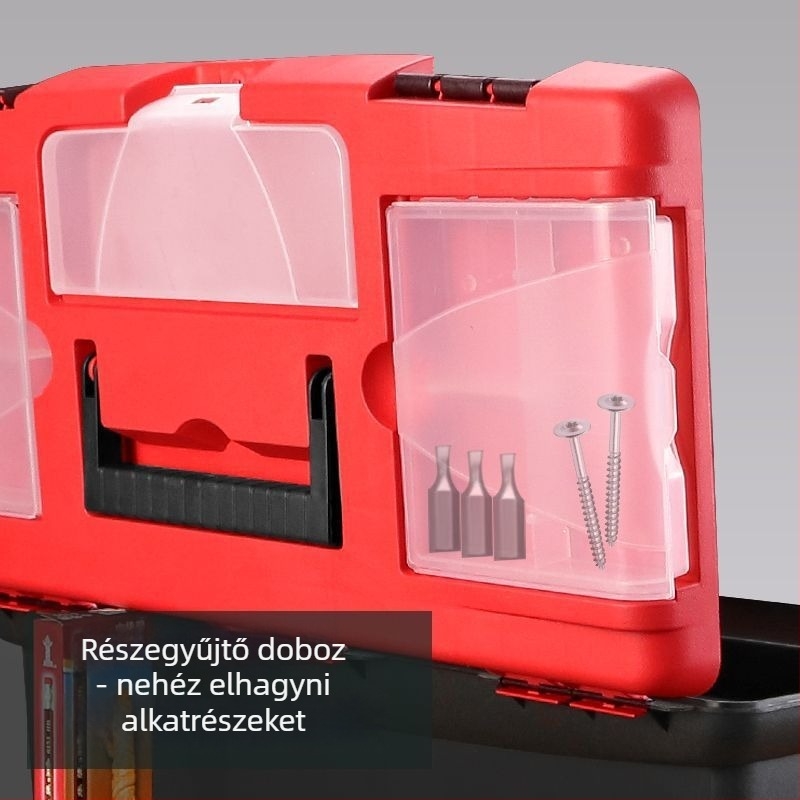 Plasztikus szerszámkoffer, vastagított, multifunkcionális tároló, otthoni és autós használatra (Márka: Powerful factory; Fő cél: Drone box; Típus: Plasztikus szerszámkoffer)