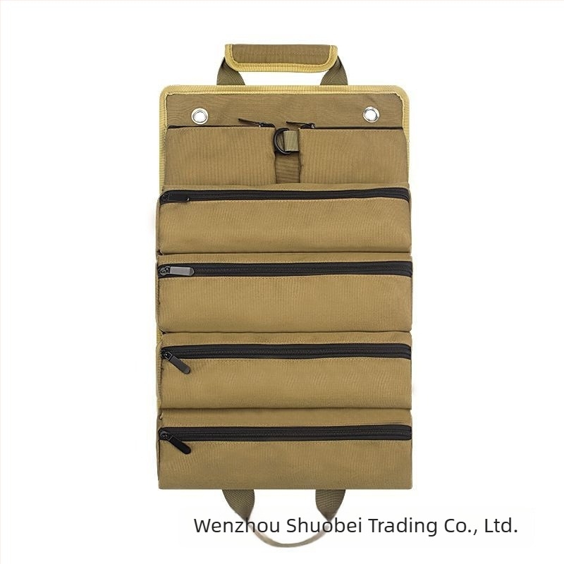 Kompakt roll-up szerszámtáska villanyszerelő számára, többfunkciós javításhoz és szerszámtároláshoz az autóban