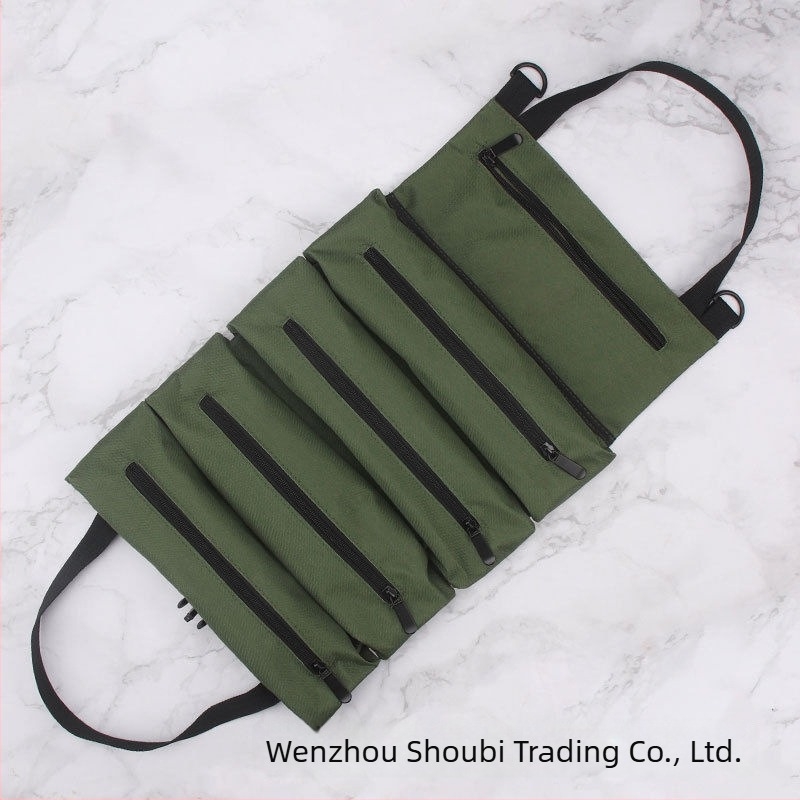 Kompakt roll-up szerszámtáska villanyszerelő számára, többfunkciós javításhoz és szerszámtároláshoz az autóban