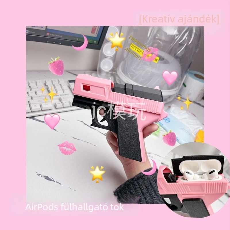 3D-nyomtatott AirPods tok automatikus fedéllel, levehető DIY védőtok, kreatív ajándék