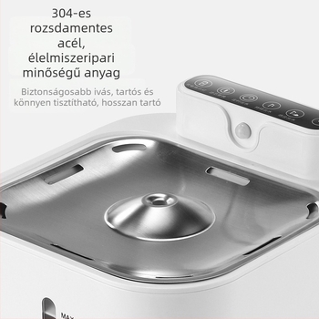 Rozsdamentes acélból készült háziállatvíz-forrás automatikus áramlással, vezeték nélküli, macska tál szűrővel