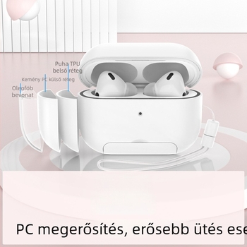 AirPods 4 és AirPods Pro 2 védőtok, egyöntetű színű, kemény burkolat