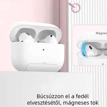 AirPods 4 és AirPods Pro 2 védőtok, egyöntetű színű, kemény burkolat