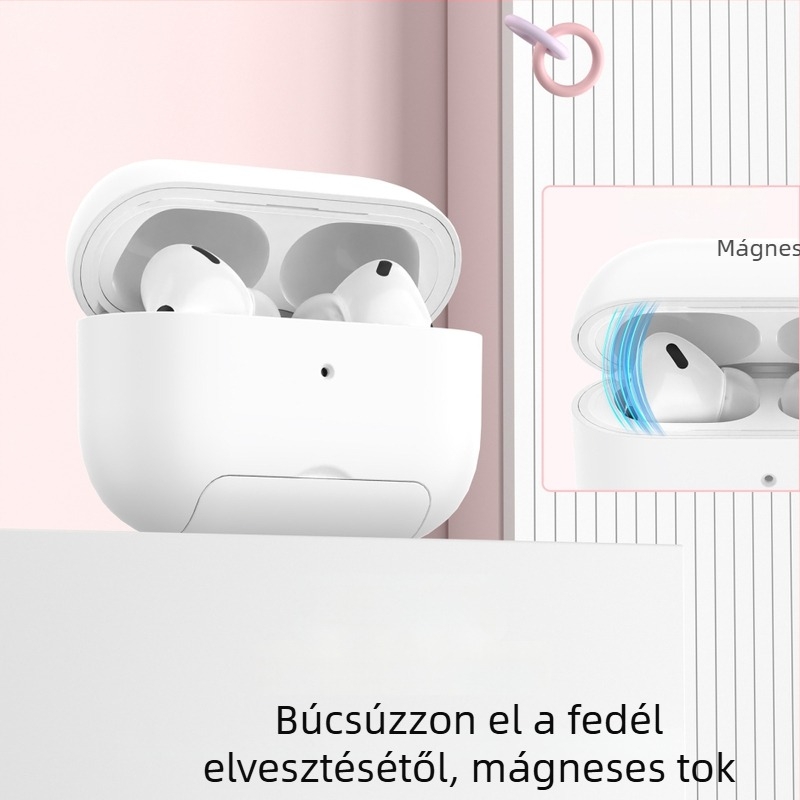 AirPods 4 és AirPods Pro 2 védőtok, egyöntetű színű, kemény burkolat