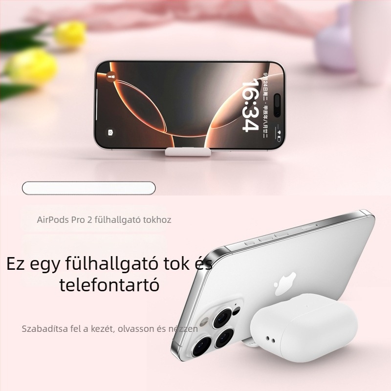 AirPods 4 és AirPods Pro 2 védőtok, egyöntetű színű, kemény burkolat