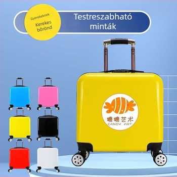 Gyerekeknek készült utazótáska PC héjjal, univerzális kerekek, cipzáras nyitás, vízálló és kopásálló, egyszínű mintázat
