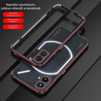 Nothing Phone 1-hez készült átlátszó telefontok fémkerettel, zárócsavaros kivitel, Aurora stílus
