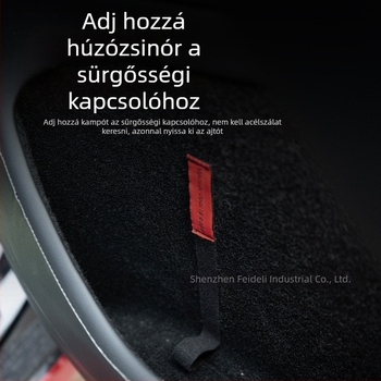 Federer Tesla Model 3/Y vészhelyzeti hátsó mechanikus ajtózár fogantyú húzózsinórral (új verzió)