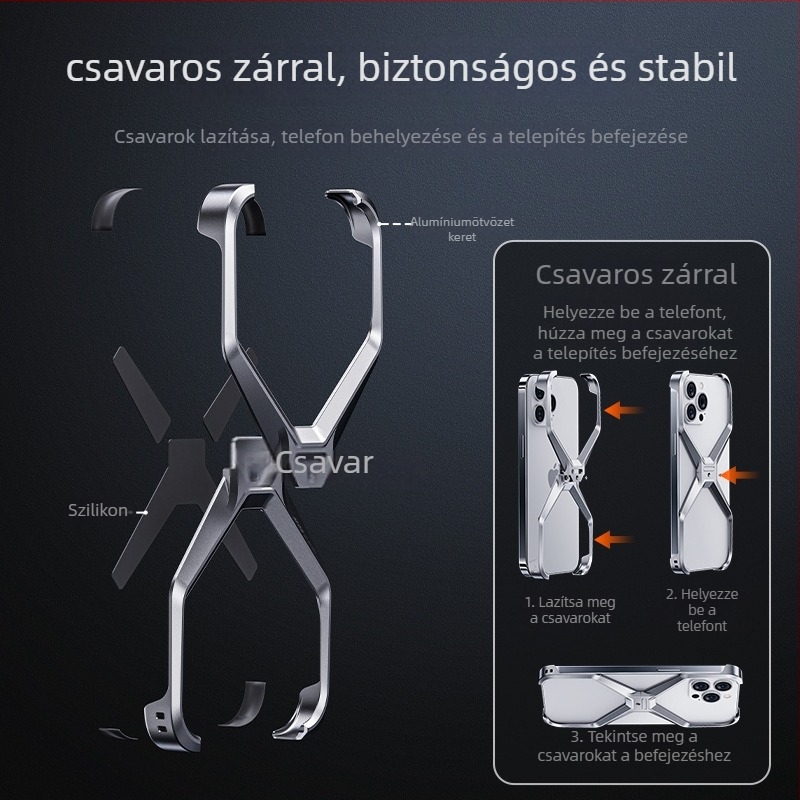 iPhone 17 Pro Maxhoz tervezett alumínium ötvözetű, üreges keret nélküli védőtok hőleadással