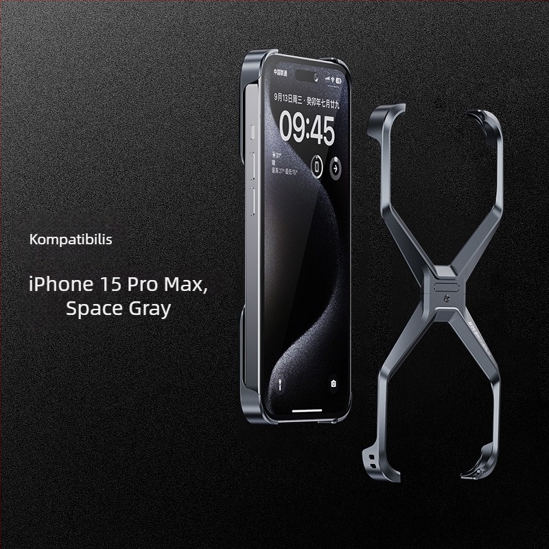 iPhone 17 Pro Maxhoz tervezett alumínium ötvözetű, üreges keret nélküli védőtok hőleadással