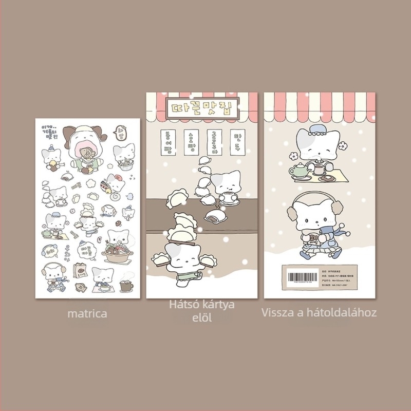 Karácsonyi naplózási matricák tájképpel, szintetikus papír, koreai stílus, nyomtatás