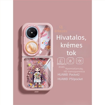Huawei Pocket2 védőtok, átlátszó, teljes lefedés, kompatibilis a P50 Pocket összecsukható kijelzőjével, kopásálló