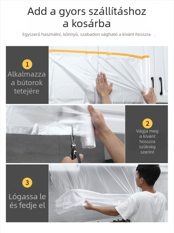 Festék spray védőfilm és maszkoló fólia falakhoz, bútorokhoz és autókhoz – falak védelme, bútorok védelme, autófelületek védelme, maszkoló fólia