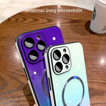 Gradient üveg MagSafe tok iPhone 14 Pro és iPhone 15 Pro Max számára — mágneses védőtok