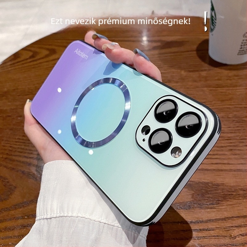 Gradient üveg MagSafe tok iPhone 14 Pro és iPhone 15 Pro Max számára — mágneses védőtok
