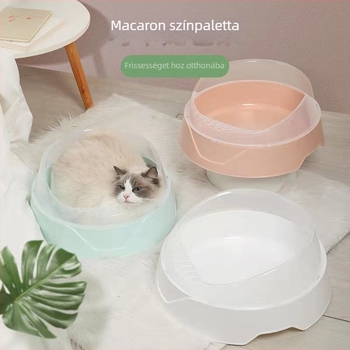 Macskaalom tál, fél-zárt kialakítás, cseppmentes, szagkezelés, PE anyag