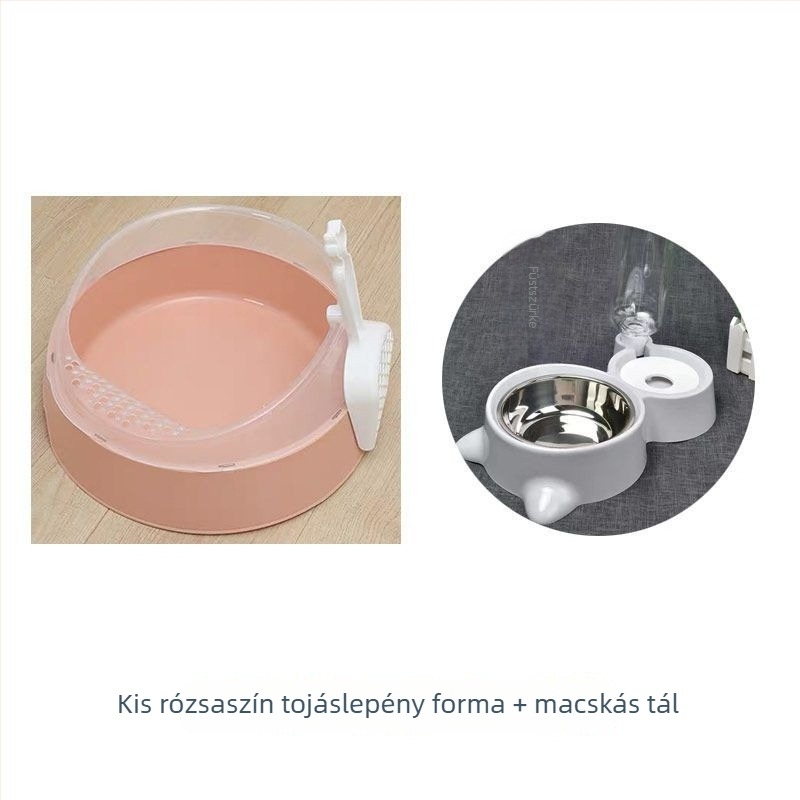 Macskaalom tál, fél-zárt kialakítás, cseppmentes, szagkezelés, PE anyag