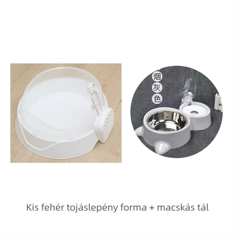 Macskaalom tál, fél-zárt kialakítás, cseppmentes, szagkezelés, PE anyag