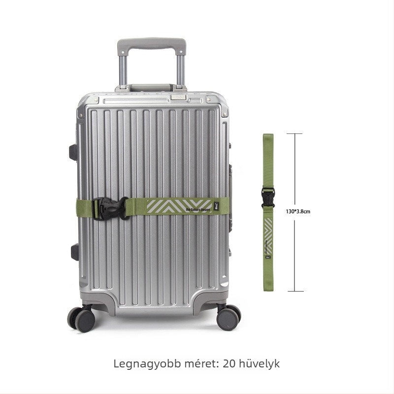 Dupla csattal rendelkező poggyászheveder – csíkos nejlon, hétköznapi utazási stílus, 2025 ősz, saját márka